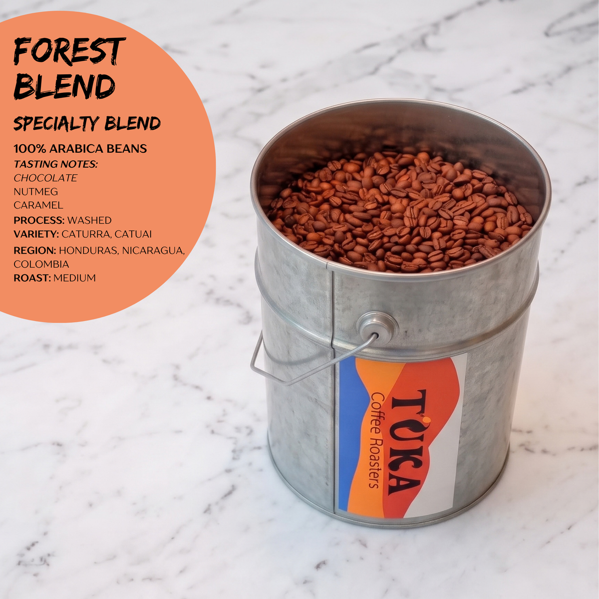 Forest Blend – Medium Roast Koffiebonen Blend in metalen ton (B2B/zakelijk)
